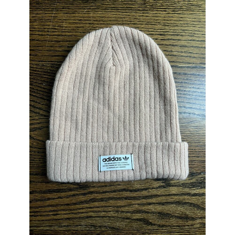Adidas original ribbed beanie OS beige NWOT